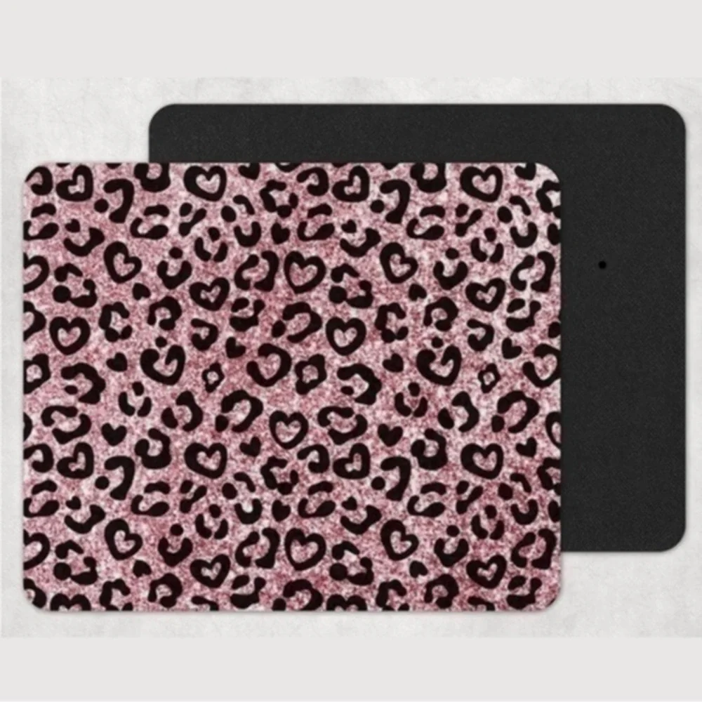 PINK Glitter Leopard Print Mousepad